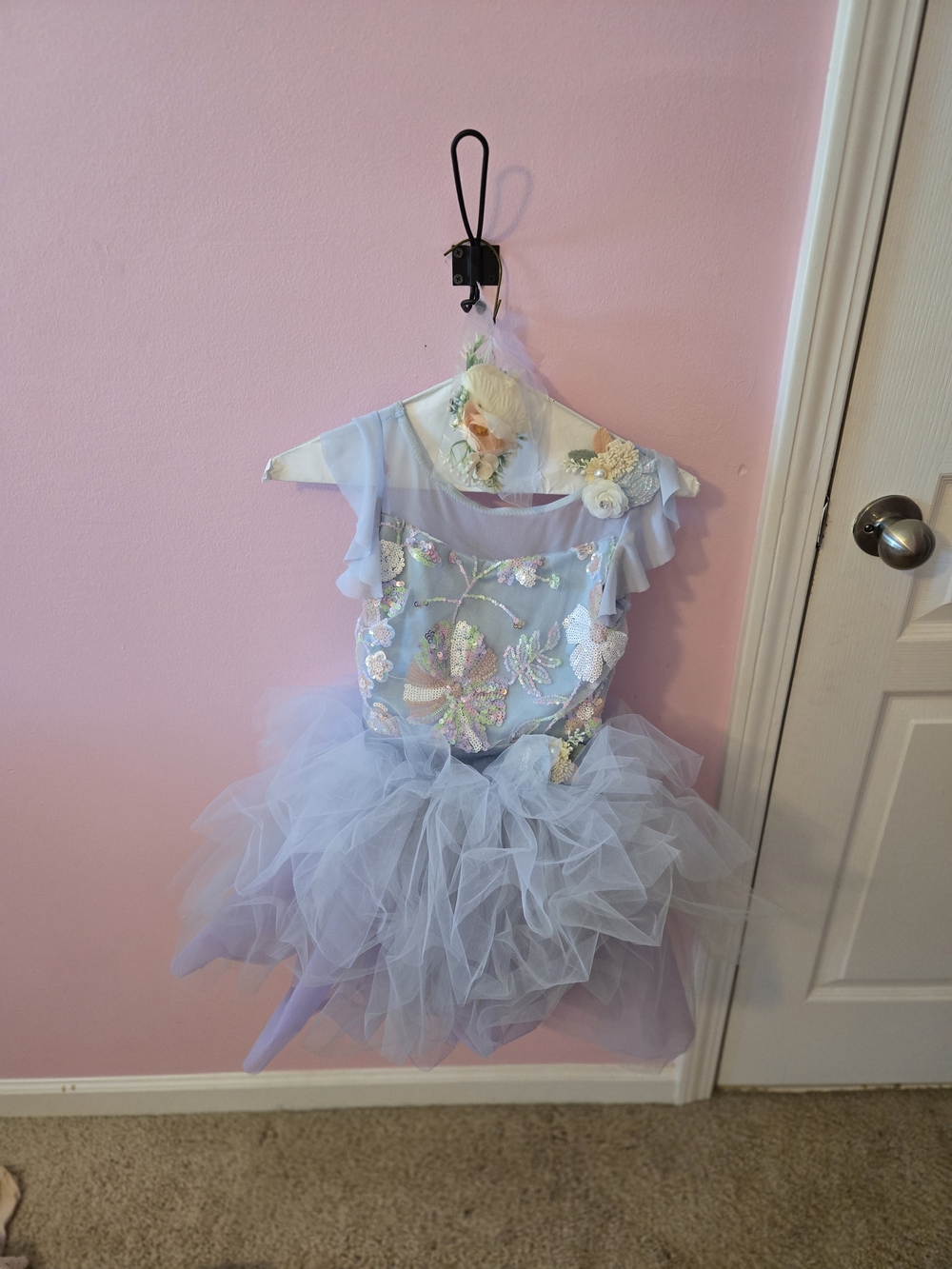 Weissman Lavender Floral Tulle Party Dress for Kids